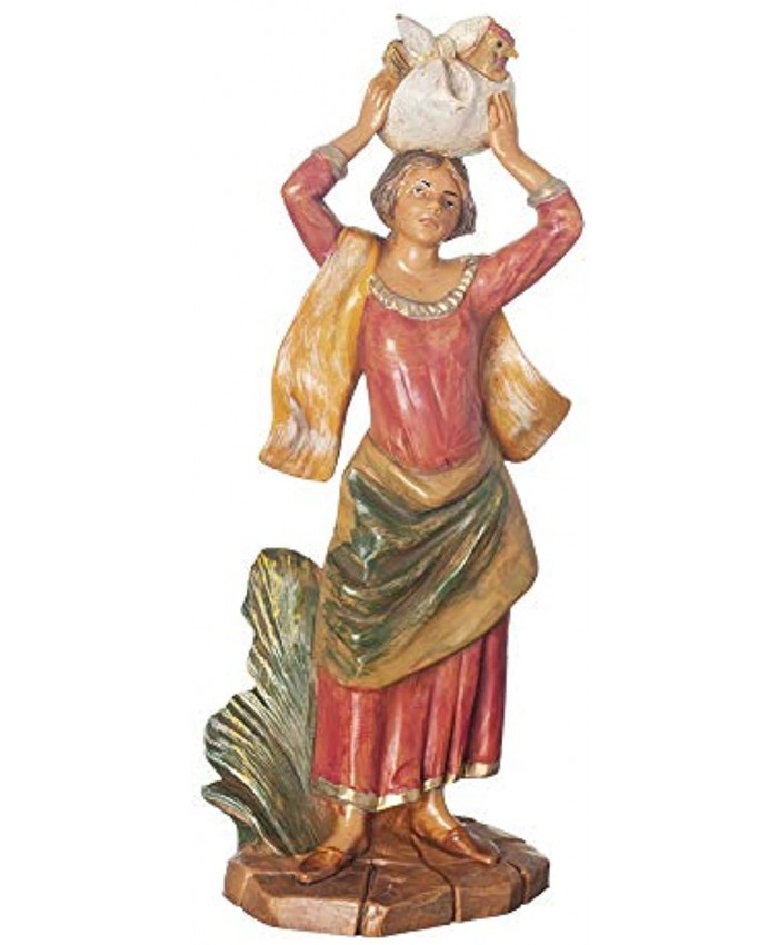 Fontanini Nativity Figure Candace The Villager 7.5" Scale Collection Handmade in Italy Designed and Manufactured in Tuscany Polymer Hand Painted Italian Detailed