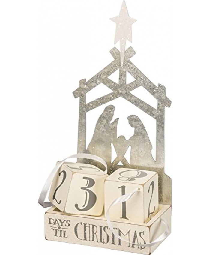 Primitives by Kathy Christmas Countdown Wood Blocks Set Nativity 3 Piece