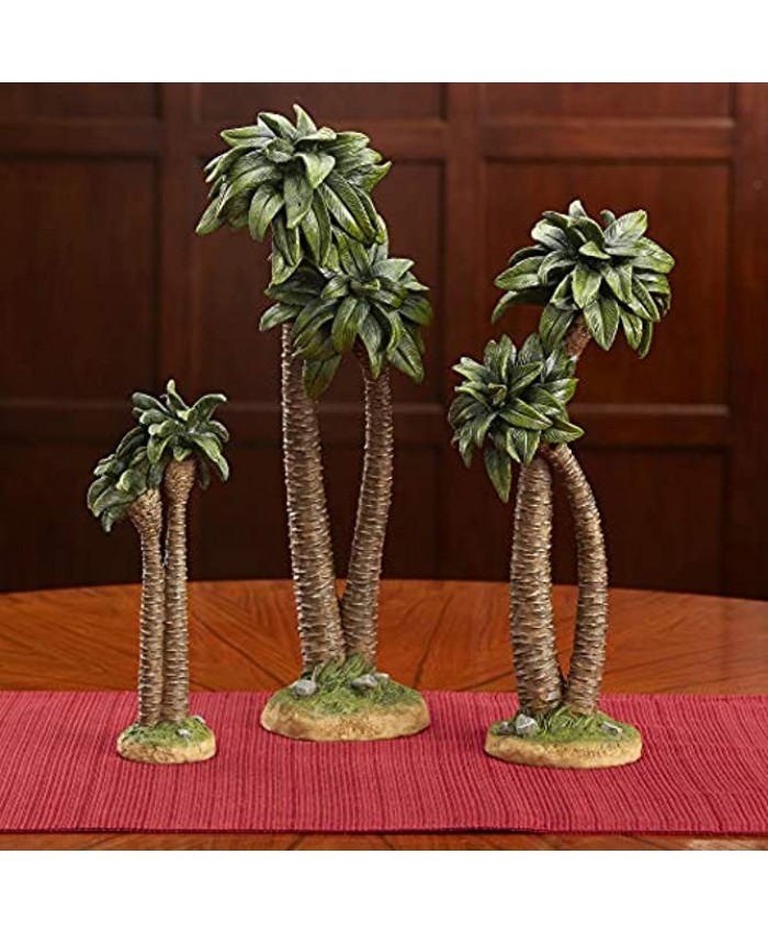 THREE KINGS GIFTS THE ORIGINAL GIFTS OF CHRISTMAS Realistic Palm Tree Resin Stone Table Top Nativity Figurine 10 inch Scale