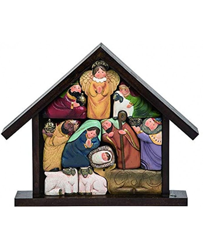 Transpac Packable Natural 14 x 12 Resin Stone Christmas Nativity Figurine Set of 12