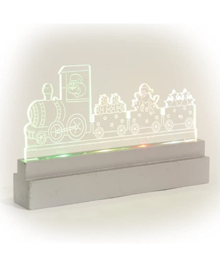 WeRChristmas Pre-Lit Acrylic Santa Train Table Window Decoration with Colour Changing LED Lights 22 cm Multi-Colour
