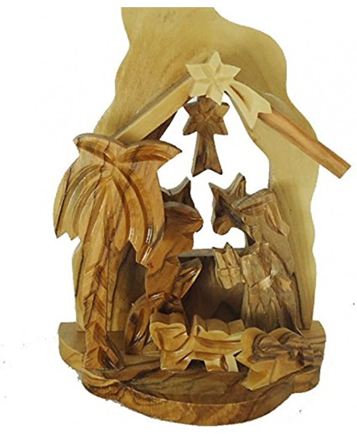 Zuluf Olivewood Olive Wood Nativity Scene Set from Jerusalem Holyland | Wooden Nativity Set for Christmas |Comes with Holy Land Certificate NAT010