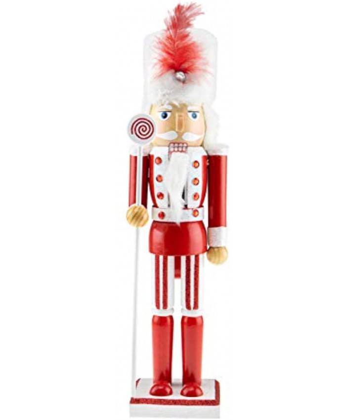 Clever Creations Red Candyman 15 Inch Traditional Wooden Nutcracker Festive Christmas Décor for Shelves and Tables