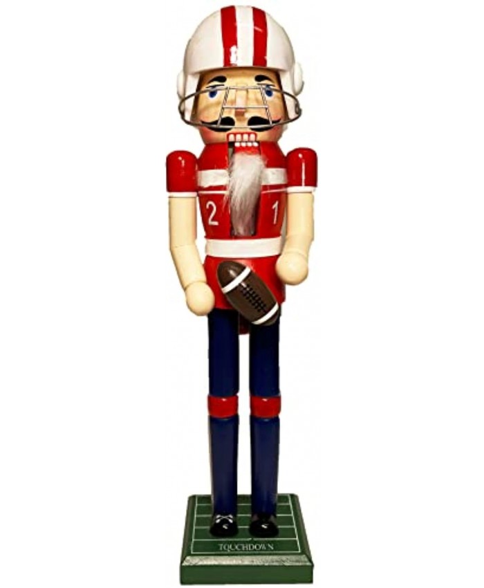 Football Player Large Decorative Wooden Novelty Christmas Nutcracker with Christmas Tree Ornament