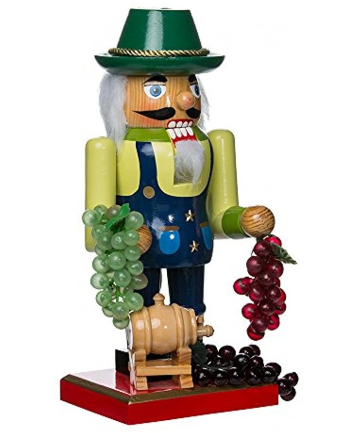 Kurt Adler Wooden Winemaker Nutcracker 10.25-Inch