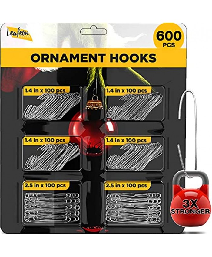600 Pack Christmas Ornament Hooks – Ornament Hangers for Christmas Decoration Silver
