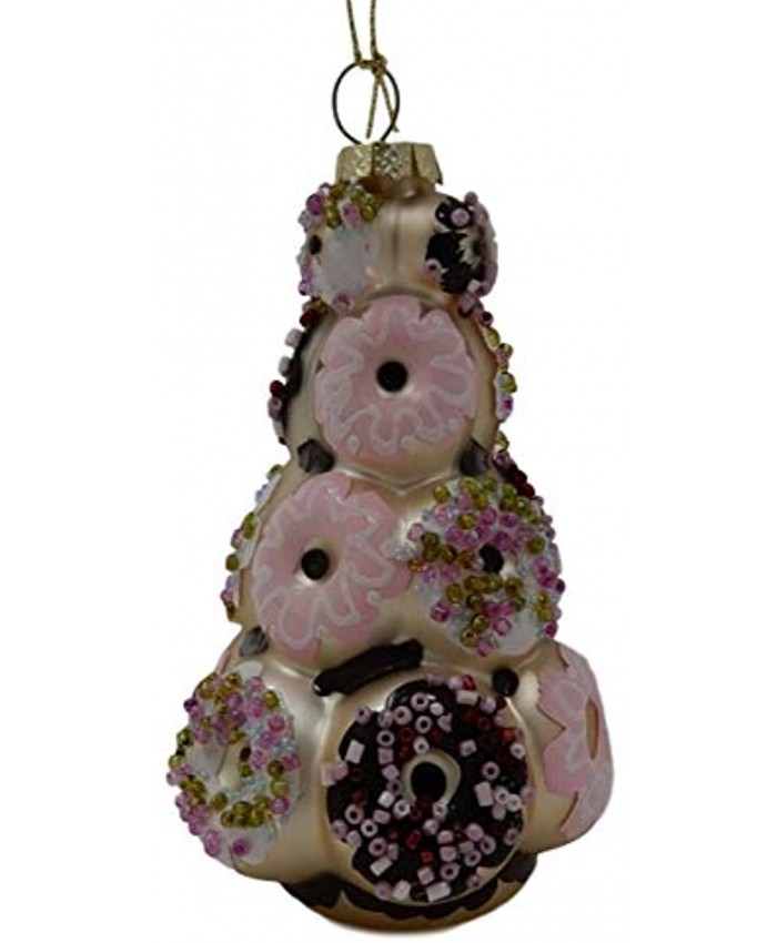 Gerson Glass Ornament with S-Hook and Gift Box Sweets & Treats Collection Donuts [Tree] 2545500