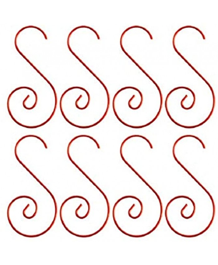 Hupplle 120PCS Christmas Tree Ornament Hooks S-Shaped Hanging Metal Solid Hook for Home Hotel Xmas Party DIY Decorations Red
