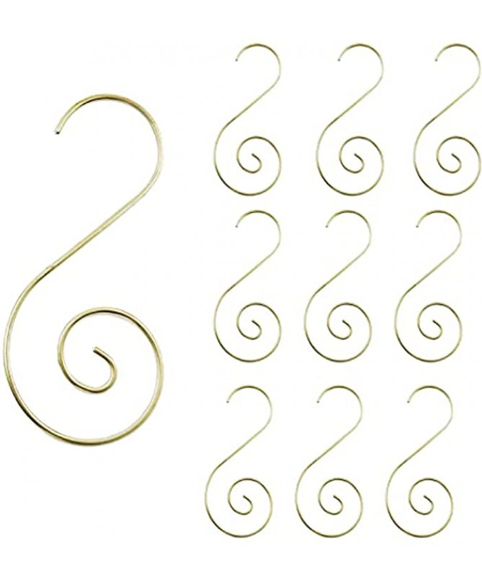 Pinkswan Ornament Hooks for Christmas Tree Xmas Metal Wire Ornament Hangers Gold S-Hooks for Christmas Stocking Christmas Balls Party Decorations 40 Pack