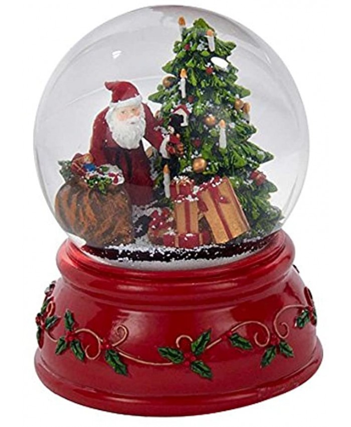 Kurt Adler Nutcracker Toys Santa Claus 100MM Resin Christmas Water Snow Globe Plays Holiday Song