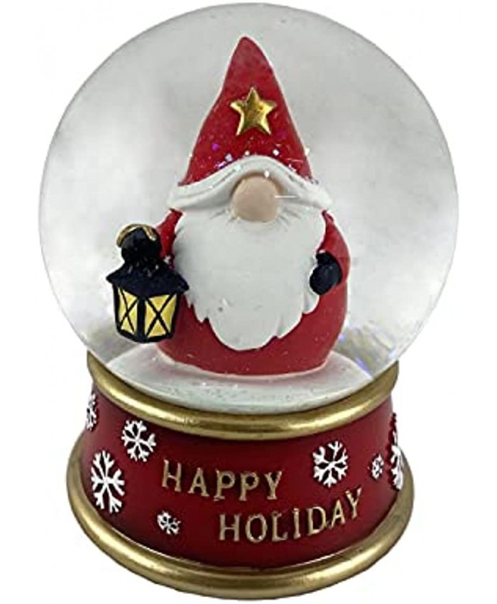 Lightahead Christmas Musical Snow Globe Water Ball with Santa Inside Flying Snowflakes 100 MM in Poly Resin