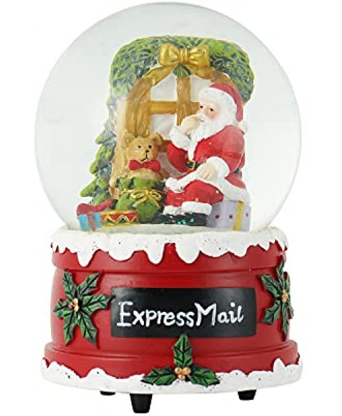 Snow Globes Glitter Water Globe Decoration Musical Snow Globes Decor Plays We Wish You a Merry Christmas 100mm Santa Claus Express Mail