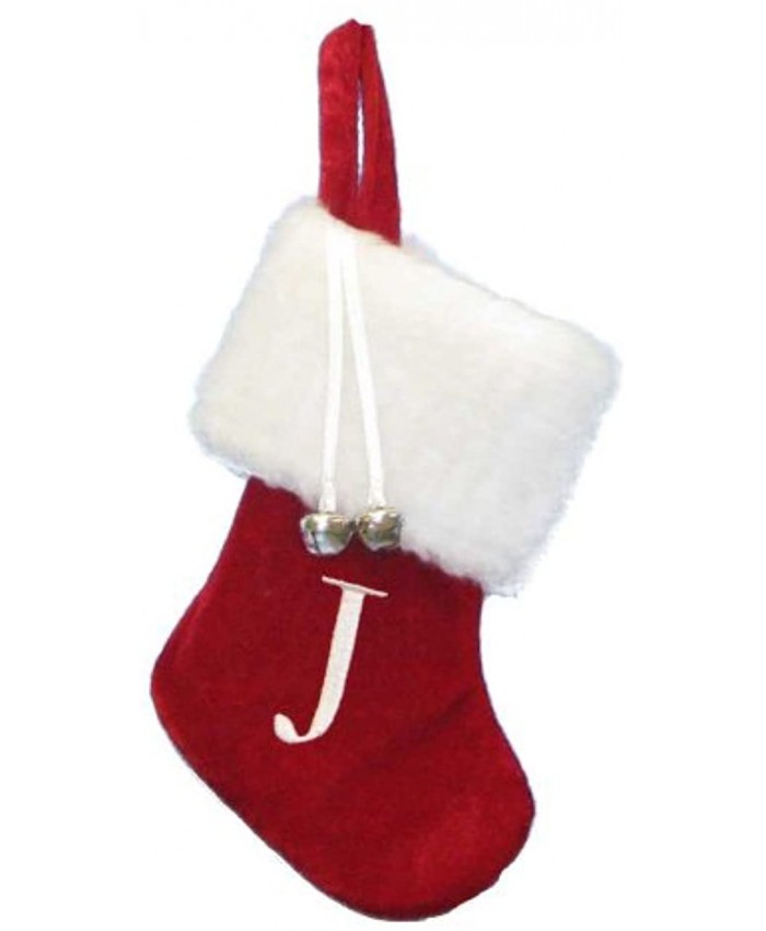 7" Red White Monogram "J" Mini Stocking
