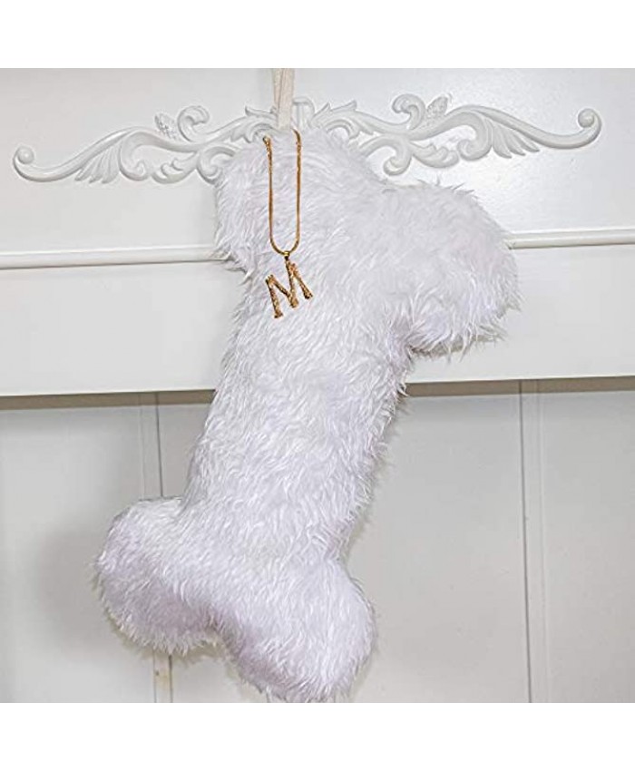Beyond Your Thoughts Personalized New Pet Dog Christmas Stockings Durable Christmas Ornament Bag for Family Decorations White M