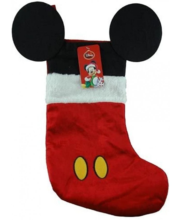 Disney Mouse Ears 18" Velour Christmas Stocking with Plush Cuff Mickey Mouse Red