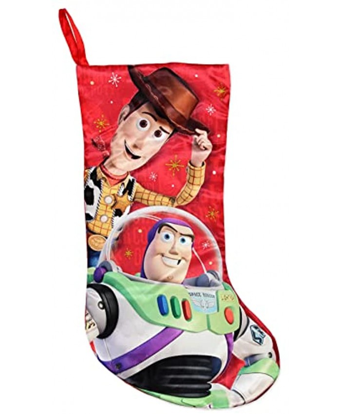 Kurt Adler Toy Story 4 Woody Buzz 19" Holiday Stocking 19" Red