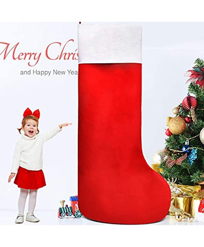 Syhood Giant Christmas Stocking Large Christmas Felt Stocking Red and White Oversized Stocking for Small Gifts Candy Holiday Christmas Storage Decoration 57 by 27.5 Inch