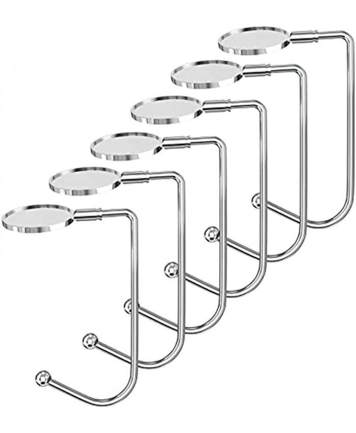 Unves Christmas Stocking Holder Set of 6 Stocking Hangers for Mantel Christmas Stocking Hangers Grip Stocking Hooks for Fireplace Mantle Garland Indoor Christmas Home Decoration Silver