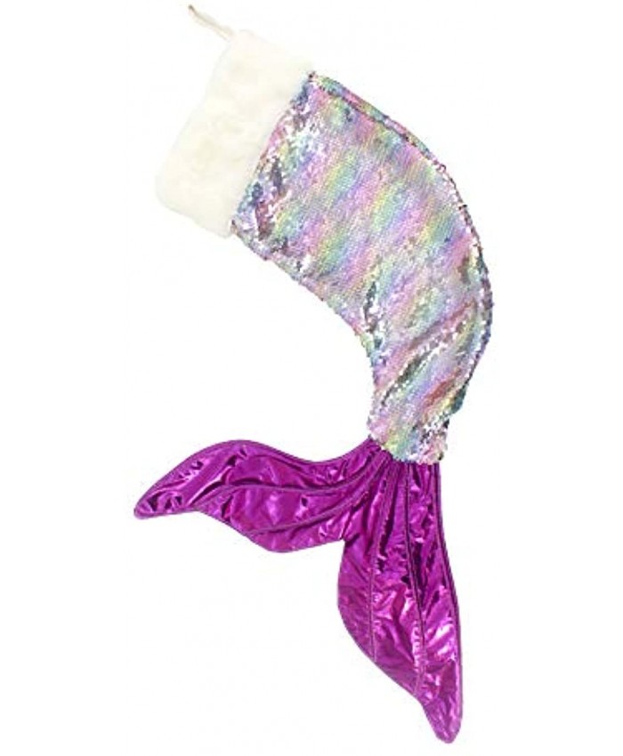 Wendsim Christmas Stockings Sequins Mermaid Tail Hanging Socks Party Holiday Decorations Gift