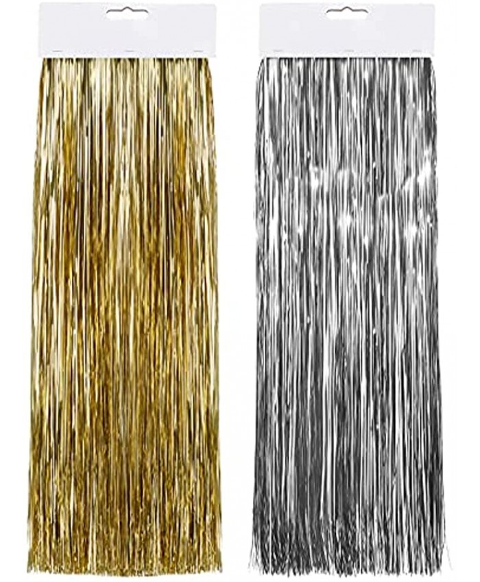 2500 Strands Christmas Tree Decorations Tinsel Garland Iridescent Tinsel Foil Fringe Icicles for Christmas Home Holiday Decor Birthday Graduation Supplies Gold Silver