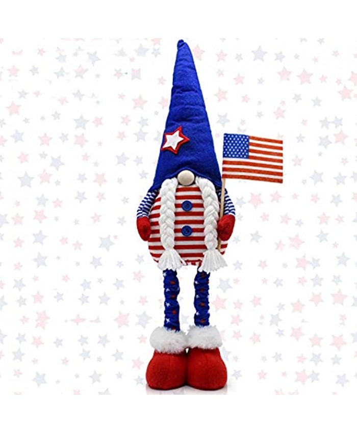 Patriotic Gnome Tomte for 4th of July American Independence Day Gift President Election Veterans Day Handmade Decoration Gnome Memorial Day Elf Dwarf Scandinavian Ornaments Home Tiered Tray Decor