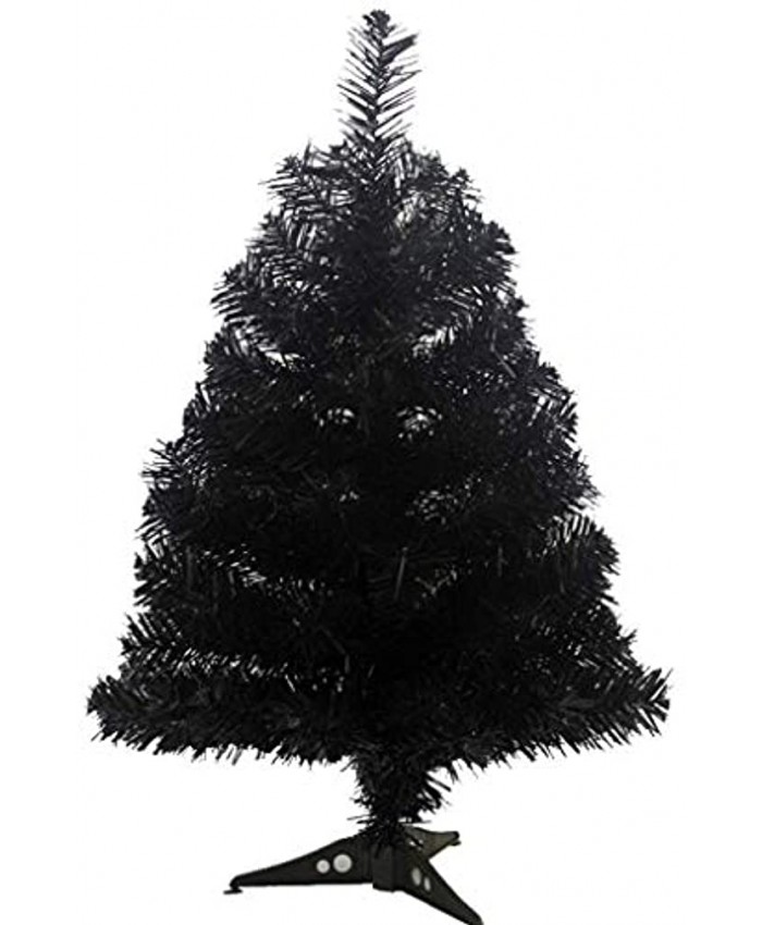 Jackcsale 2 Foot Artificial Christmas Tree Xmas Pine Tree with PVC Leg Stand Base Holiday Decoration Black