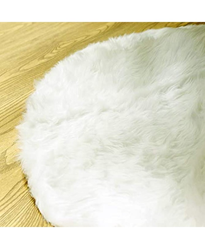 Joiedomi White Faux Fur Tree Skirt 36" Chirstmas Tree Skirt Soft Classic Fluffy Faux Fur Tree Skirt for Xmas Tree Decorations
