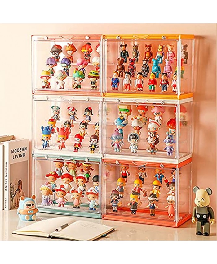 Acrylic Display Case for Mini Funko Pop Figures,Cabinet Organizer for Mini Toys Collections or Stone，Storage Display Box Acrylic Dust Box,Transparent Mini Doll Display Box,11.8X6.6X9.in White1