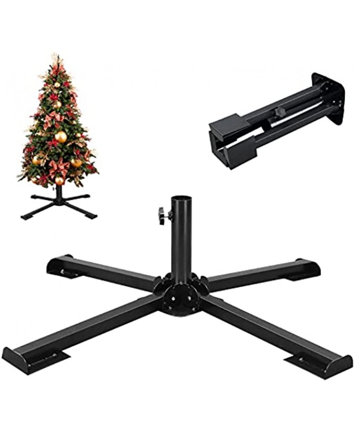 Barcetine Foldable Christmas Tree Stand Heavy Duty Xmas Tree Stand Base for 6-10 FT Artificial Trees Stainless Steel Metal Christmas Tree Holder for Home Party Decoration