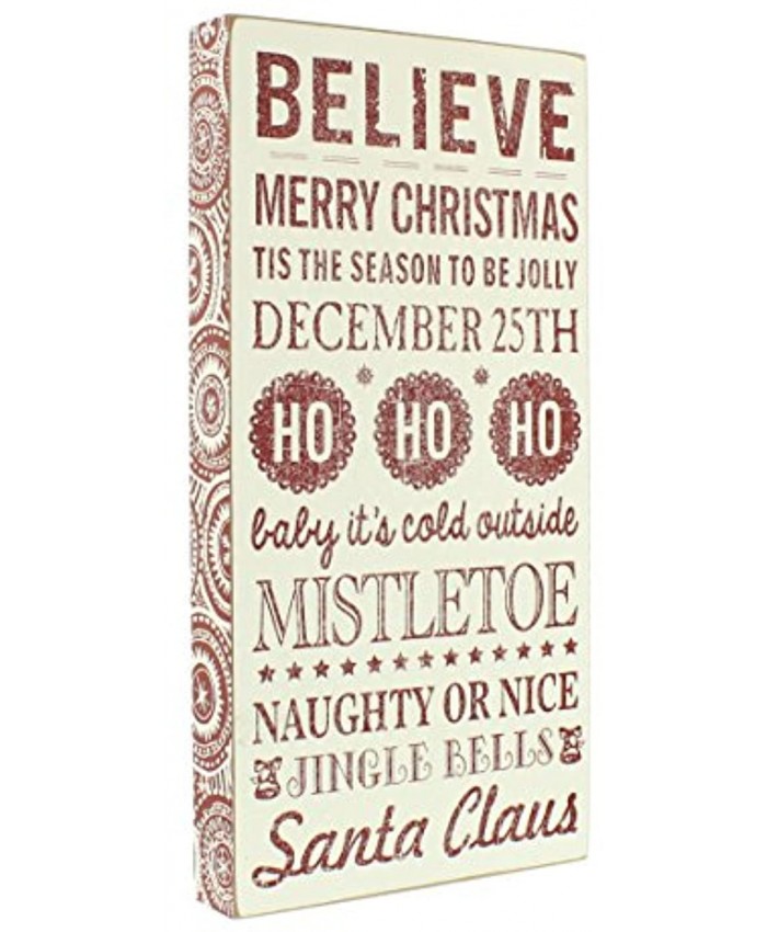 Festive Productions Sign with Wooden Frame and Glitter Wood Multi-Colour 20 x 40 x 4 cm