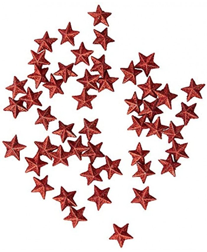 OmniReselling Table Decorations: Red Glitter Stars 50 Pcs Unspecified