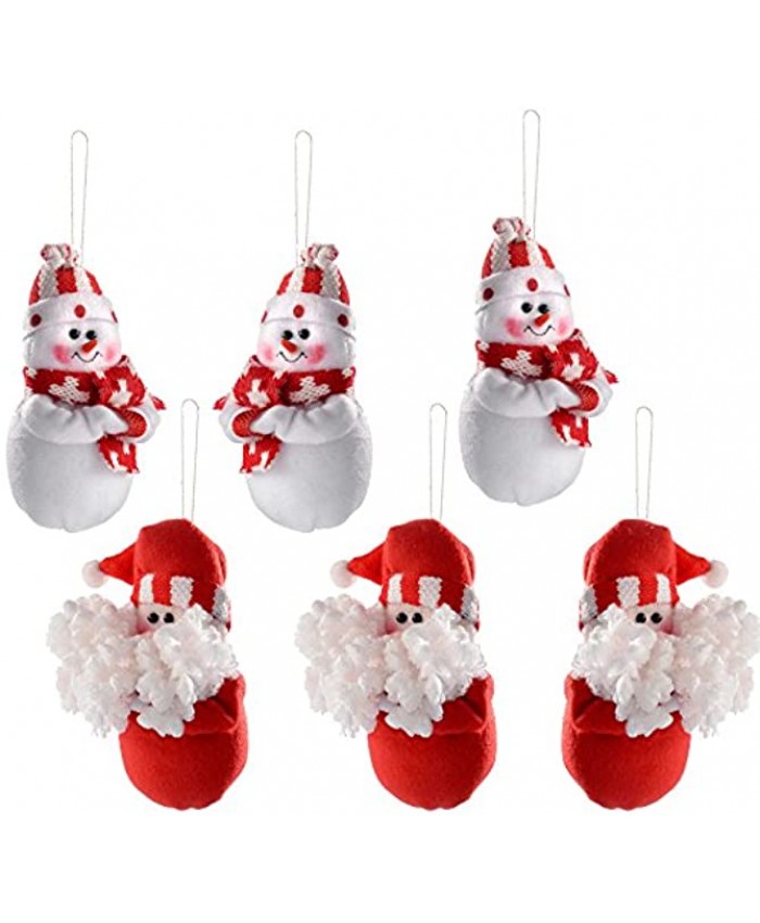 WeRChristmas Hanging Christmas Decorations 13.5 cm Red White Set of 6