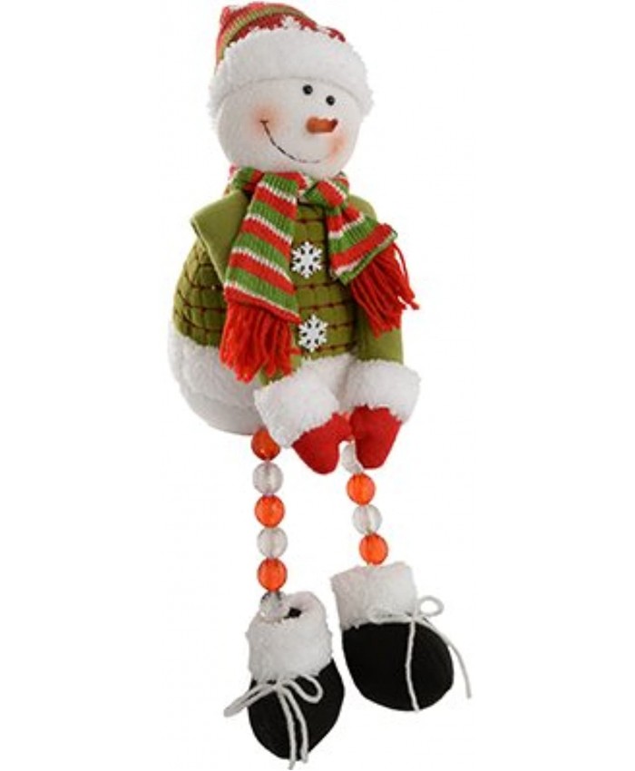 WeRChristmas Pre-Lit Novelty Sitting Snowman with LED Light Up Body Christmas Decoration Size 50cm 50 x 16 x 10 cm Multicolour