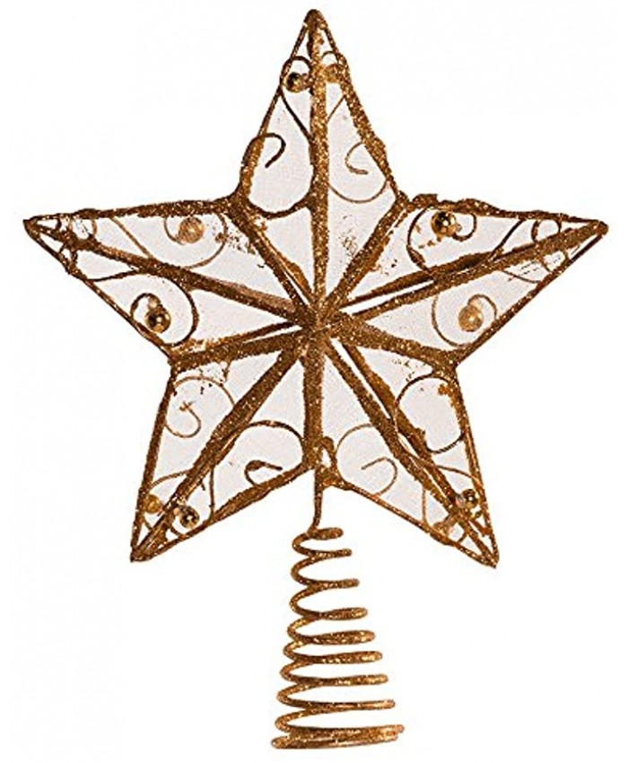 Kurt Adler H0086 6-1 4-Inch Gold Wire Star Treetop