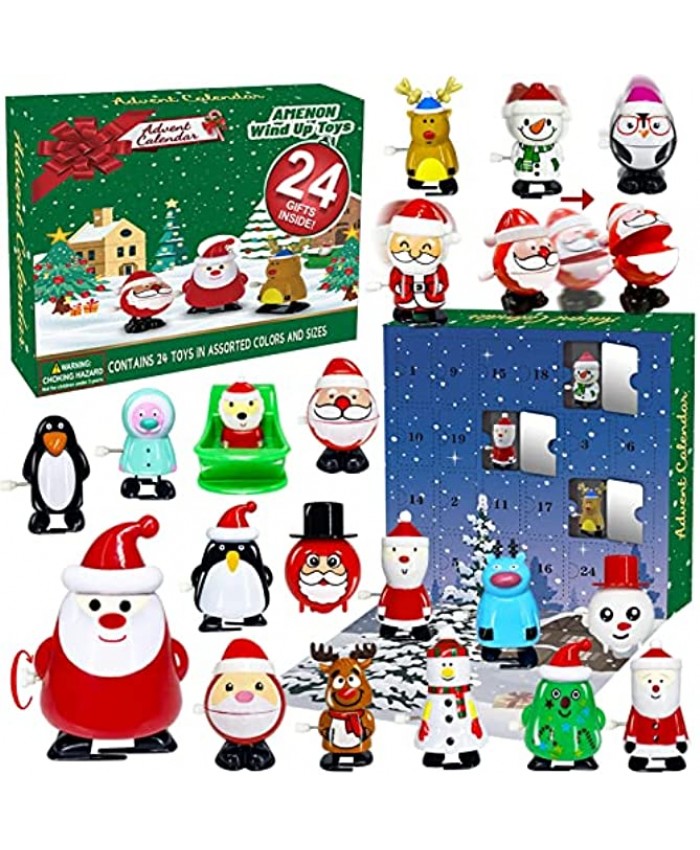 Advent Calendar 2021 for Kids with 24 Different Wind-Up Toys Pull Back Car 24 Days Christmas Countdown Calendar Xmas Wind-Up Toy Gifts Boys Girls Toddler Party Favors Christmas Stocking Stuffers
