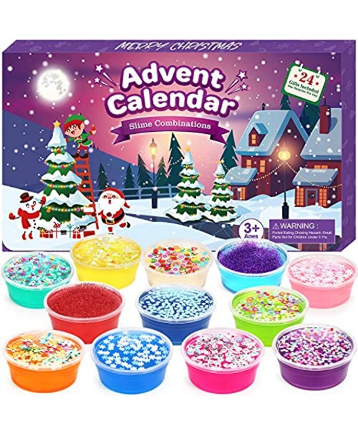 Elover 2021 Slime Advent Calendar for Girls Great Surprise Countdown to Christmas for Kids Teens Ages 3 and Up