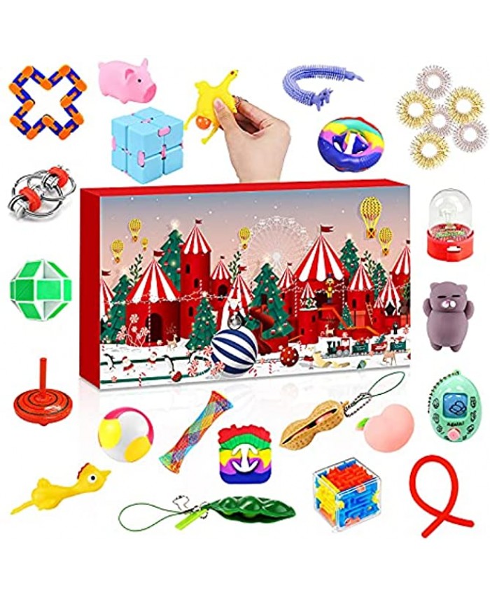 Fidget Advent Calendar 2021,Christmas 24DAYS Countdown Calendar Sensory Fidget Toys Set,Advent Calendar Surprise Gifts Boxes Xmas Party Favor For Kids Adults