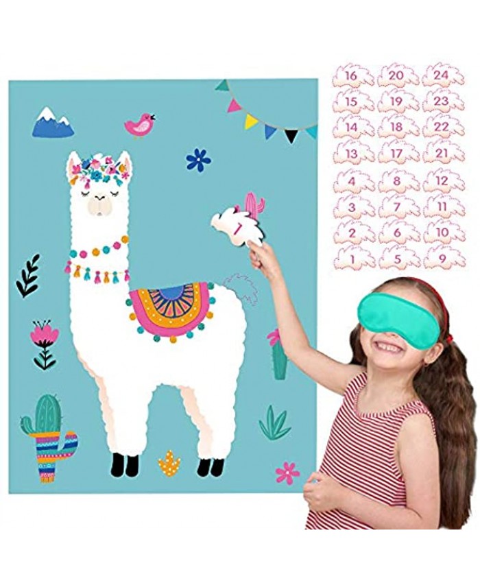 Happy Storm Pin the Tail on the Llama Fiesta Party Games Cactus Cinco de Mayo Birthday Party Supplies Llama Theme Party Favors for Kids