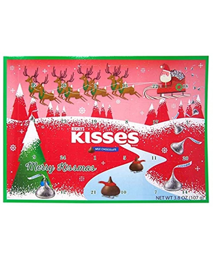 Hershey Milk Chocolate Kisses Candy Filled 2021 Christmas Advent Calendar