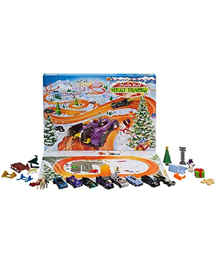 Hot Wheels 2021 Advent Calendar with 24 Surprises That Include 8 1:64 Scale Vehicles & Other Cool Accessories Plus a Play Pane Mat for Collectors & Kids 3 Years Old & Up