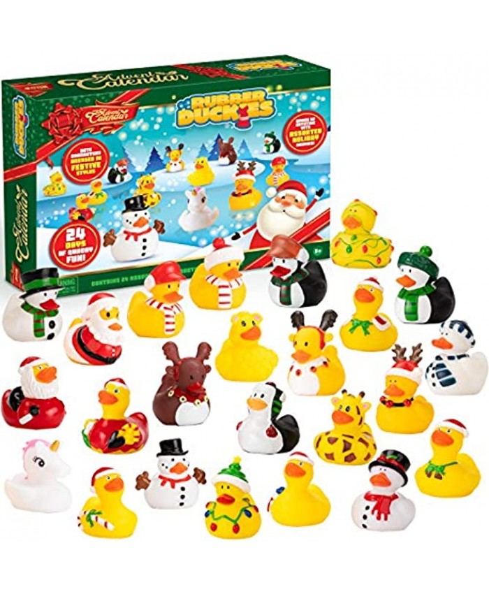 JOYIN Christmas 24 Days Countdown Advent Calendar with 24 Rubber Ducks for Boys Girls Kids and Toddlers Christmas Party Favor Gifts