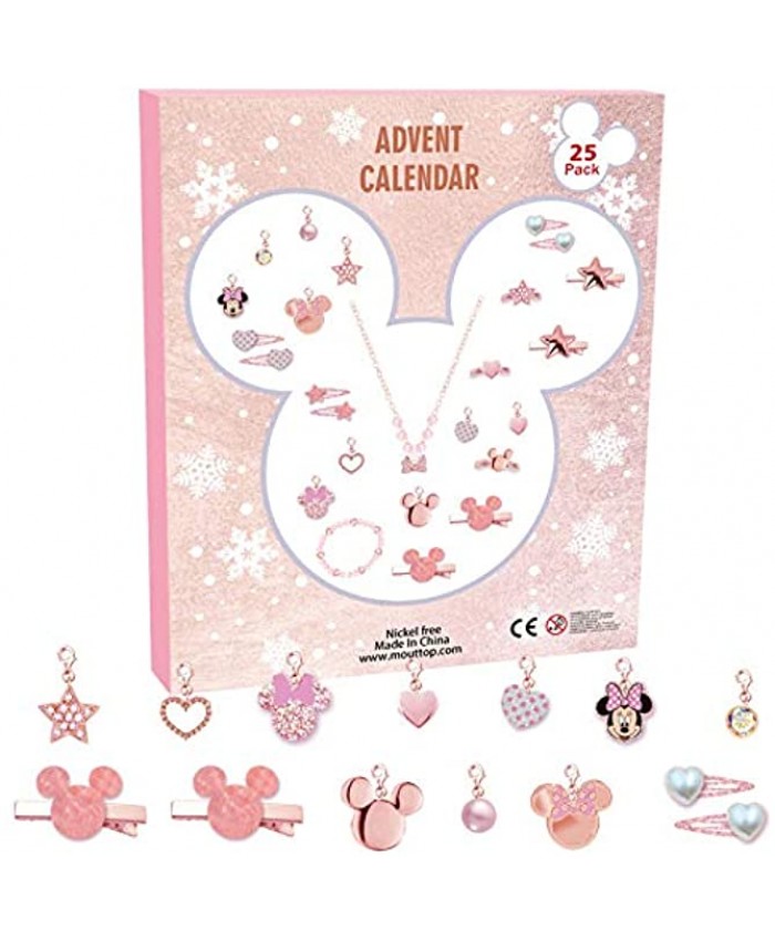 Manaror Advent Calendar 2021 for Girls with 24 Unique Gifts Jewelry Charm Bracelet Necklace Earrings Hair Accessories Christmas Countdown Calendars for Kids Toddler Girls