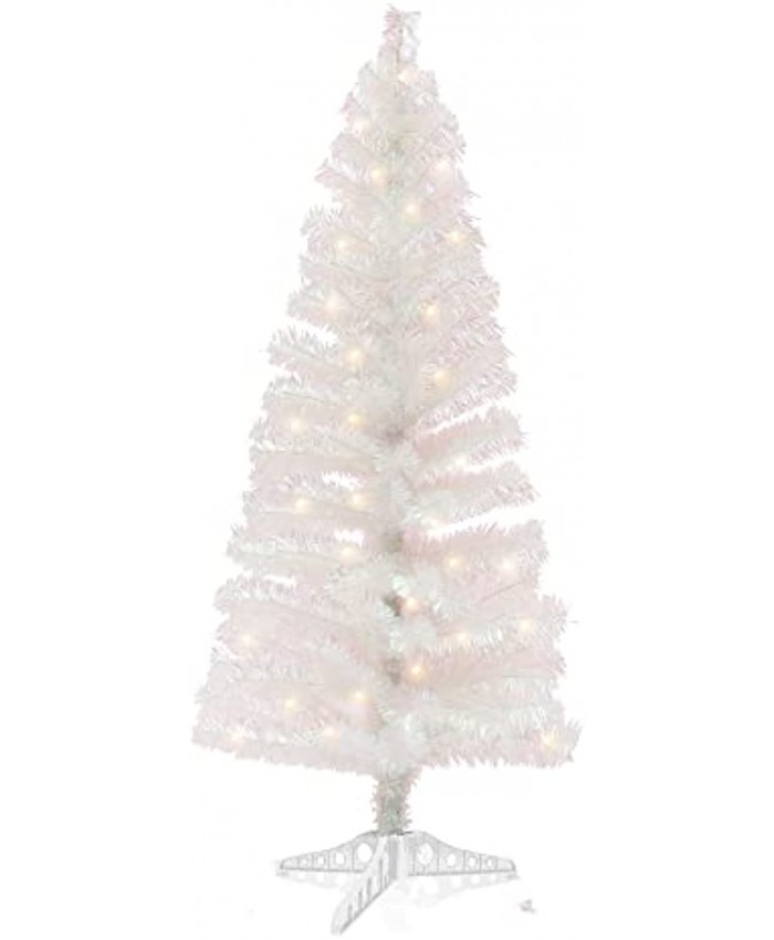 5FT Pre-Lit Artificial Christmas Tree White Tinsel Small Christmas Tree for Home Party Wedding Holiday Indoor Outdoor Thanksgiving Xmas Decor Colorful White.