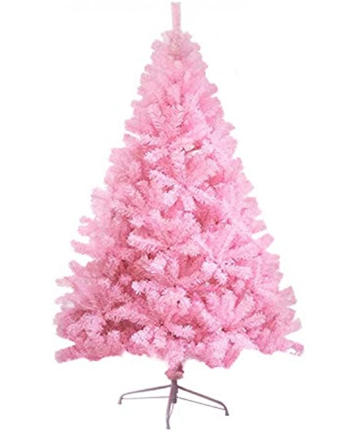CCINEE 6ft Pink Artificial Christmas Tree 700 Branch Tips Hinged Spruce with Metal Stands Easy Assembly for Xmas Holidy Home Party Decoration