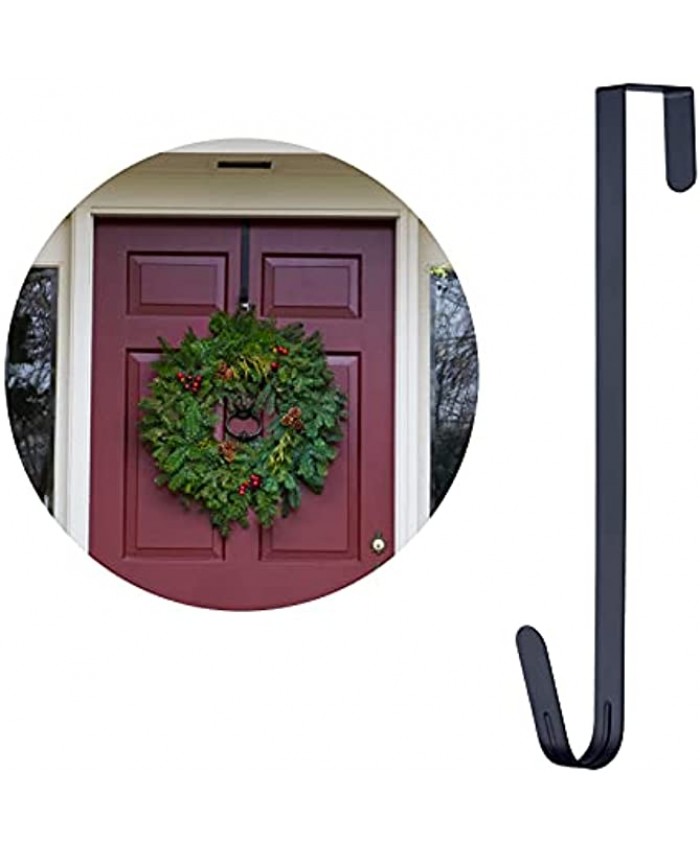 15" Wreath Hanger Wreath Hook Over The Door Hooks for Christmas Thanksgiving Wreath Decor Black 1