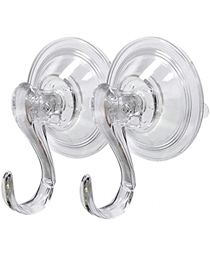 2 pack Suction Cup Heavy-Duty Hook，Large Clear Reusable Wreath Vacuum Hook，use for Windows Tiles Glass Smooth Doors and Mirrors to Hang Bags Coats Umbrellas kitchenware and Christmas Wreaths