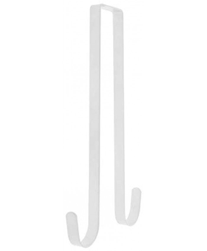 Norgail 12 Inches Double Side Wreath Hanger Over The Door Large Wreath Metal Hook for Christmas Wreath Front Door Hanger Holds 2Wreaths with This Hanger Premium Sturdy Metal White