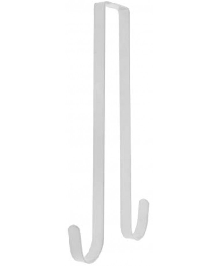 Norgail Double Side Wreath Hanger Over The Door Hook for Clothing Towels Wreaths Bags Organization Parties or Holiday Decoration Premium Sturdy Metal White 15 Inches