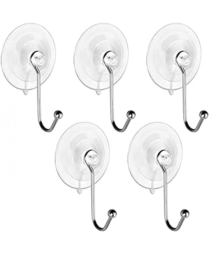 Window Suction Cups with Hooks 5 Pack 2.36" Large Clear Reusable Heavy Duty 6.6 LB Suction Cup Wreath Hanger Hook Strong Window Glass Wreath Holder for Halloween Christmas Wreath Decorations