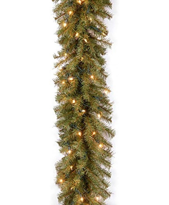 National Tree Company Pre-Lit Artificial Christmas Garland Green Norwood Fir White Lights Plug In Christmas Collection 9 Feet